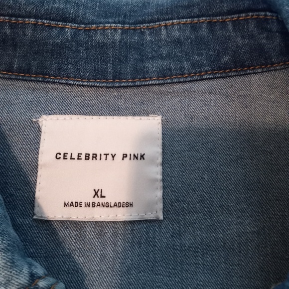 ☄️ Host Pick ☄️Celebrity Pink Women's Size XL Jean Jacket - Picture 4 of 5